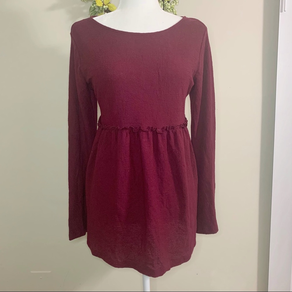 Isabel Maternity| Dark red maternity top